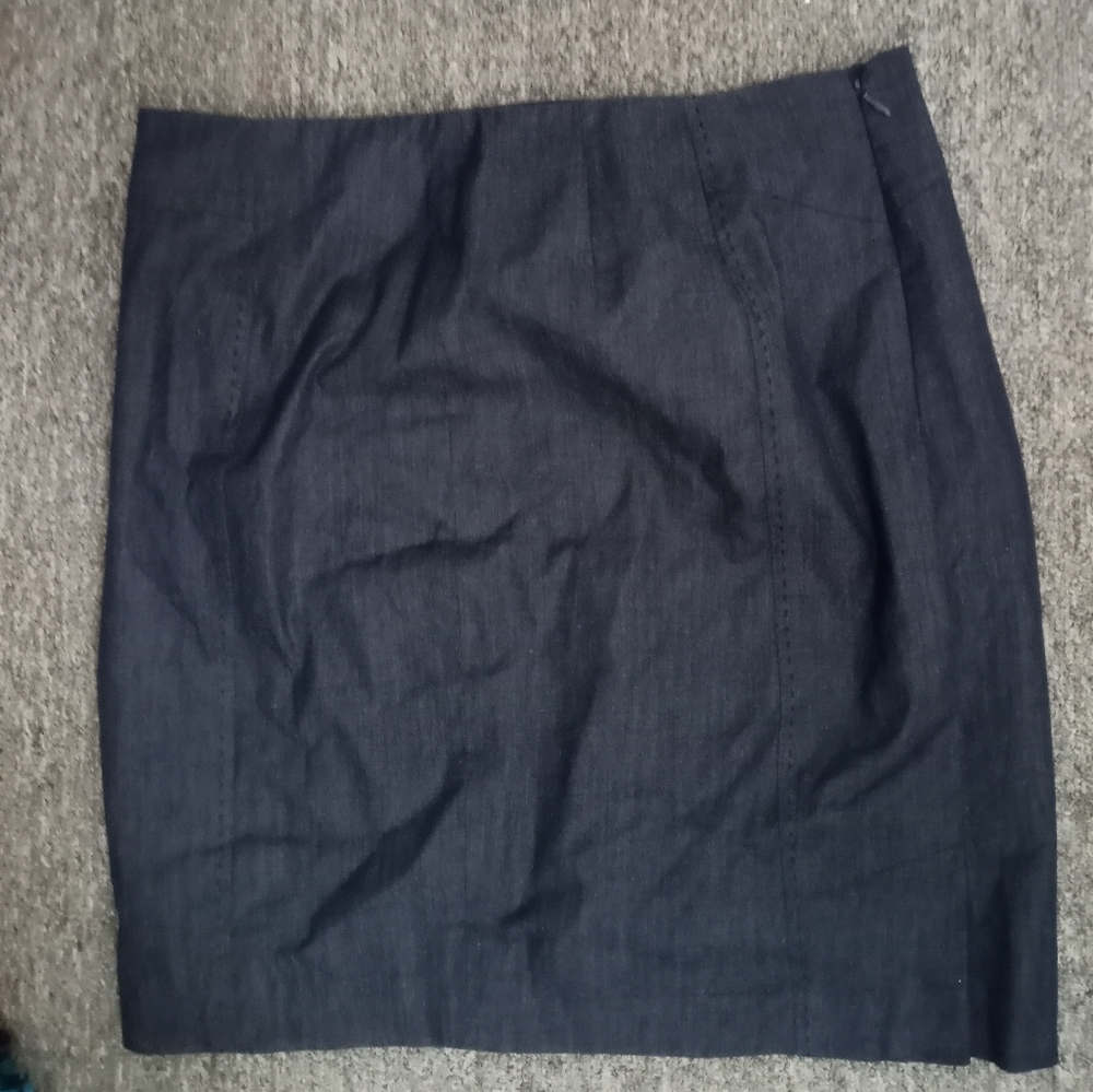 Ann Taylor Loft new navy blue slate gray designer skirt